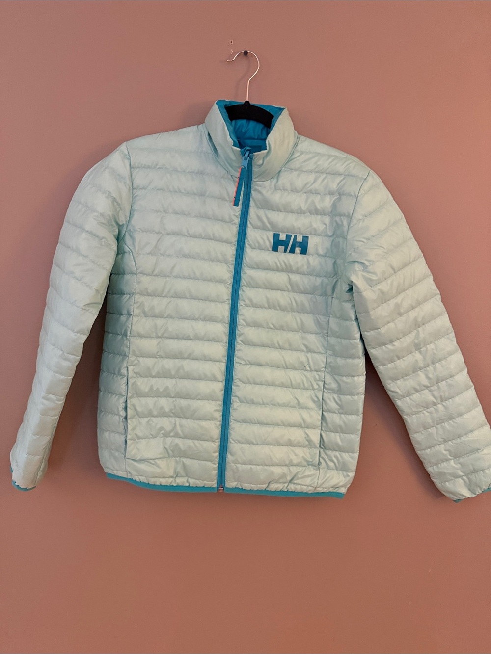 Helly Hansen Kids reversible turquoise Lightweight Puffer Jacket with Trim